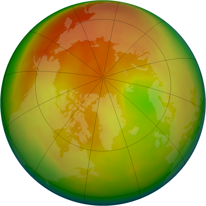 Arctic ozone map for April 2010